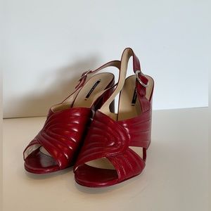 Zara Basic Red Retro Sling Backs - Size 8
